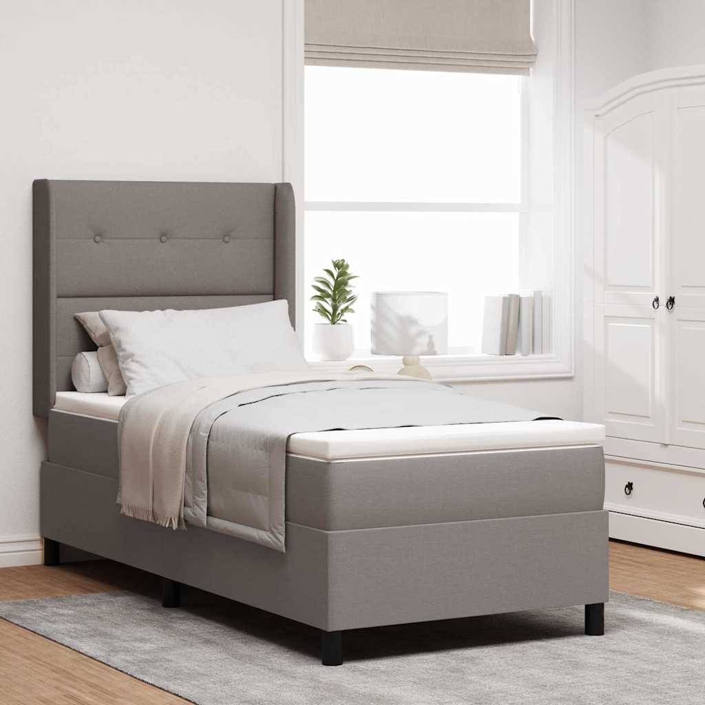 vidaXL Łóżko z sprężyną LED Ciemnoszary 100 x 200 cm tkanina