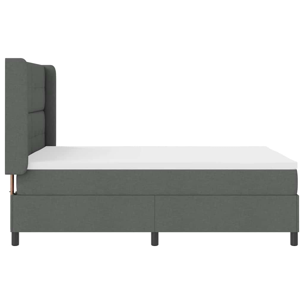 vidaXL Łóżko z sprężyną LED Ciemnoszary 140 x 190 cm tkanina