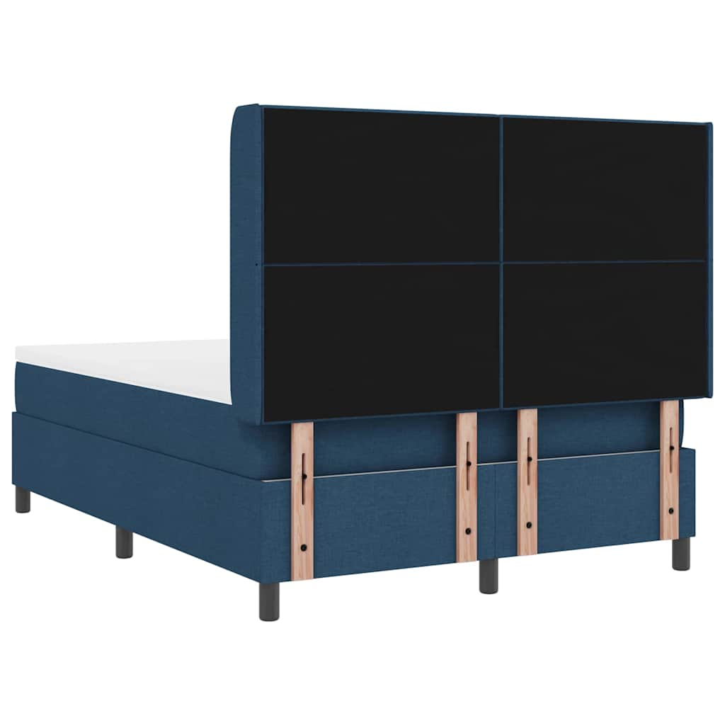vidaXL Łóżko z sprężyną LED z materacem Niebieski 140 x 200 cm tkanina