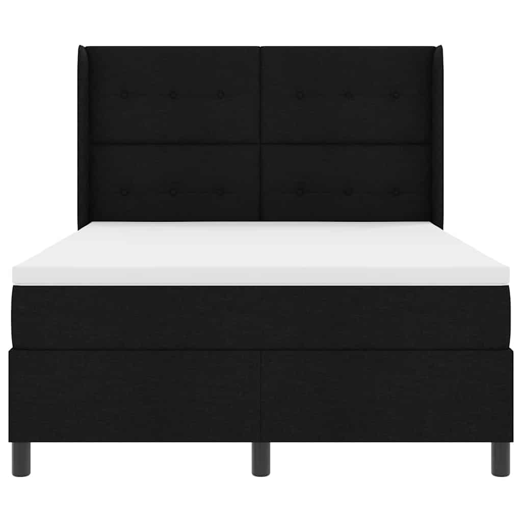 vidaXL Łóżko z sprężyną LED z materacem Czarny 160 x 200 cm tkanina