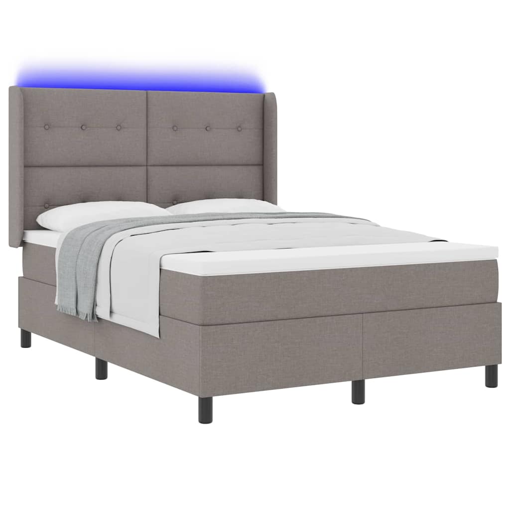 vidaXL Łóżko z sprężyną LED Ciemnoszary 160 x 200 cm tkanina