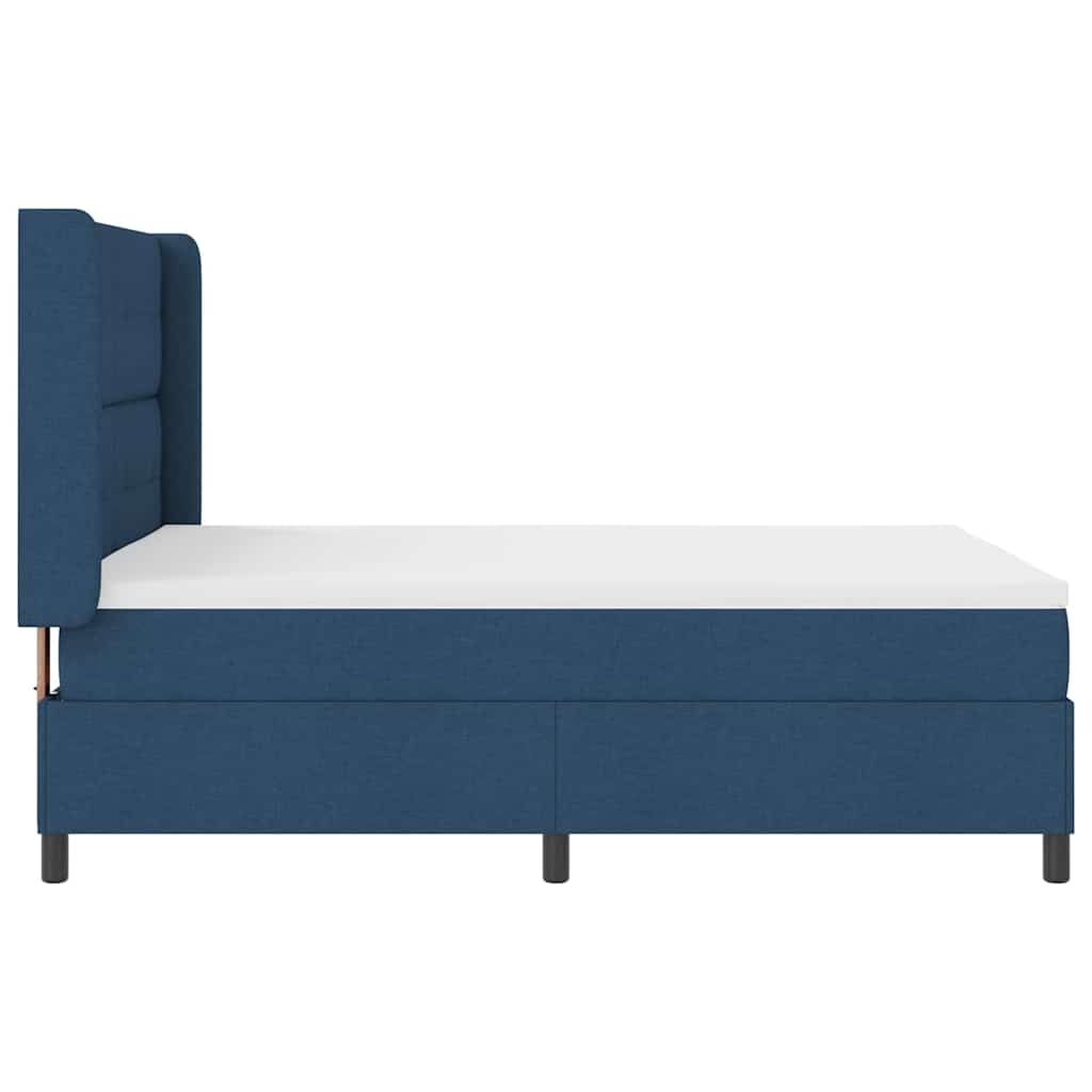 vidaXL Łóżko z sprężyną LED z materacem Niebieski 160 x 200 cm tkanina