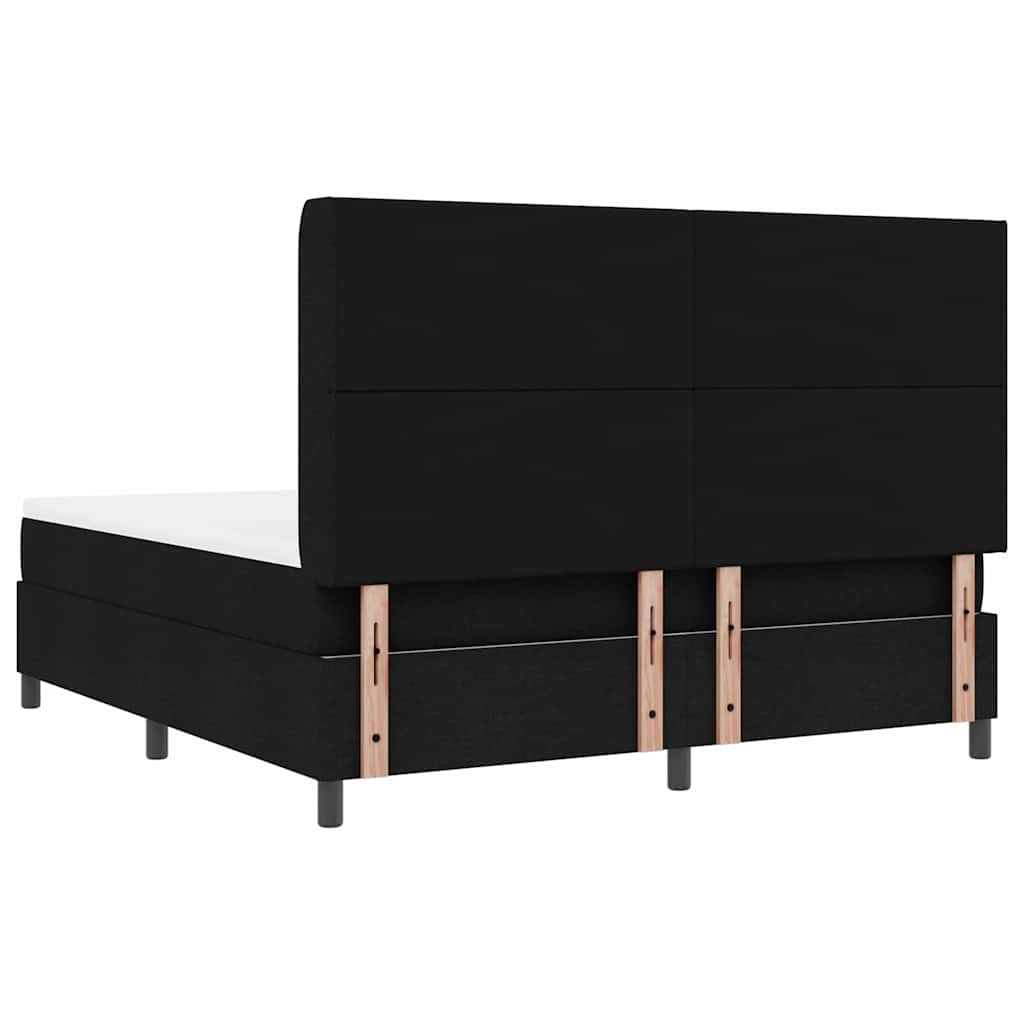 vidaXL Łóżko z sprężyną LED z materacem Czarny 180 x 200 cm tkanina