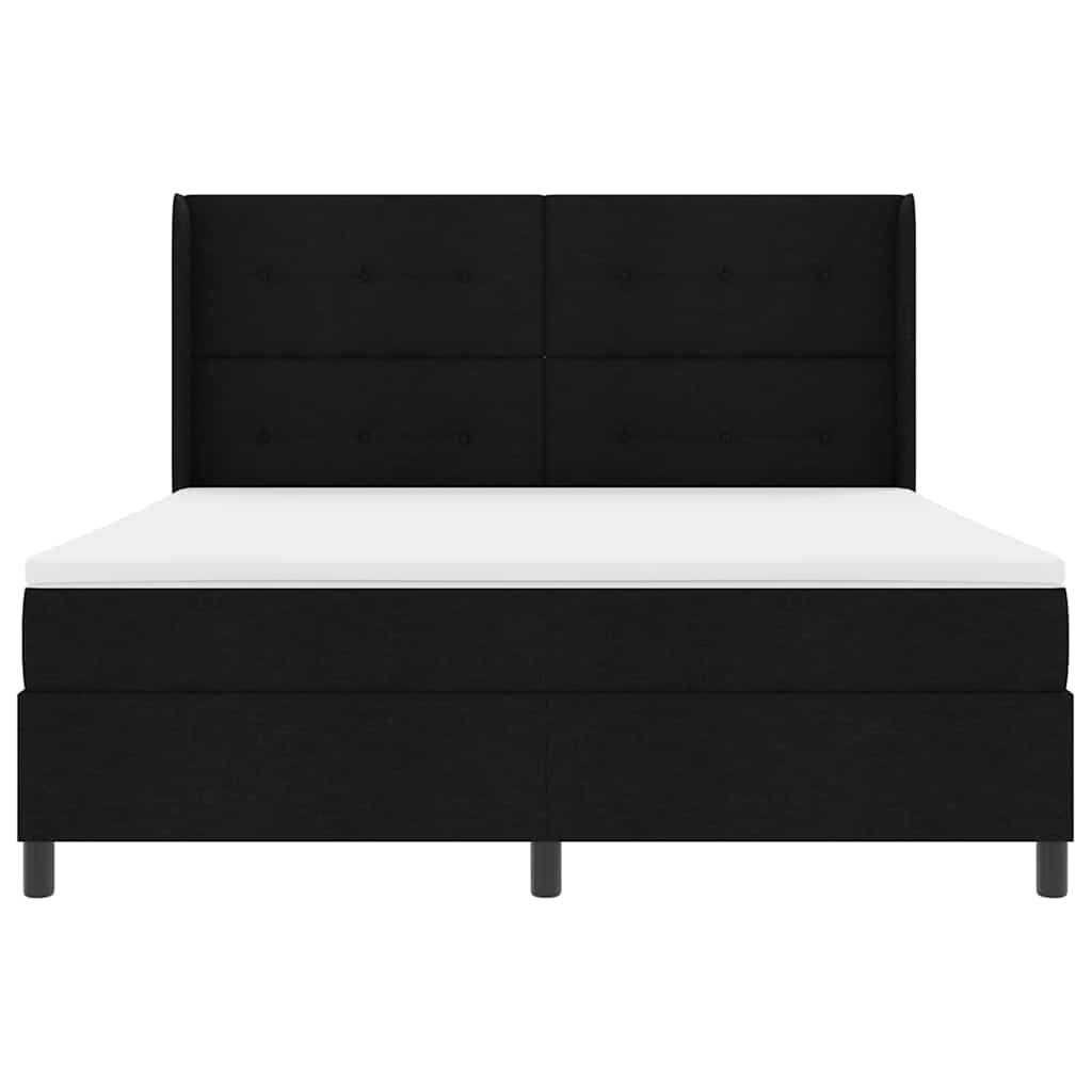 vidaXL Łóżko z sprężyną LED z materacem Czarny 180 x 200 cm tkanina