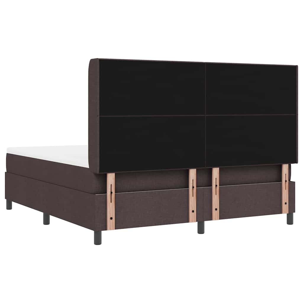 vidaXL Łóżko z sprężyną LED Ciemny brąz 180 x 200 cm tkanina