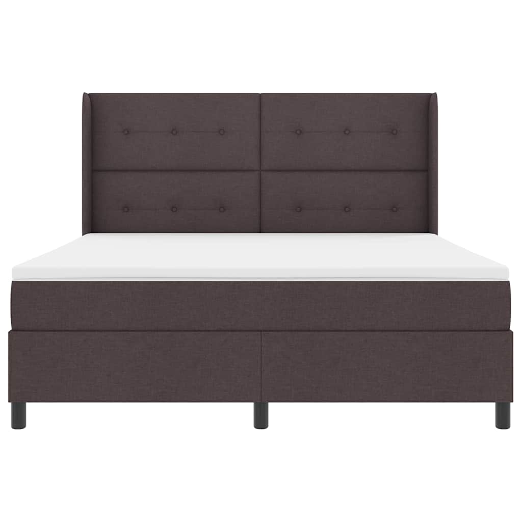vidaXL Łóżko z sprężyną LED Ciemny brąz 180 x 200 cm tkanina