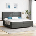 vidaXL Łóżko z sprężyną LED Ciemnoszary 200 x 200 cm tkanina