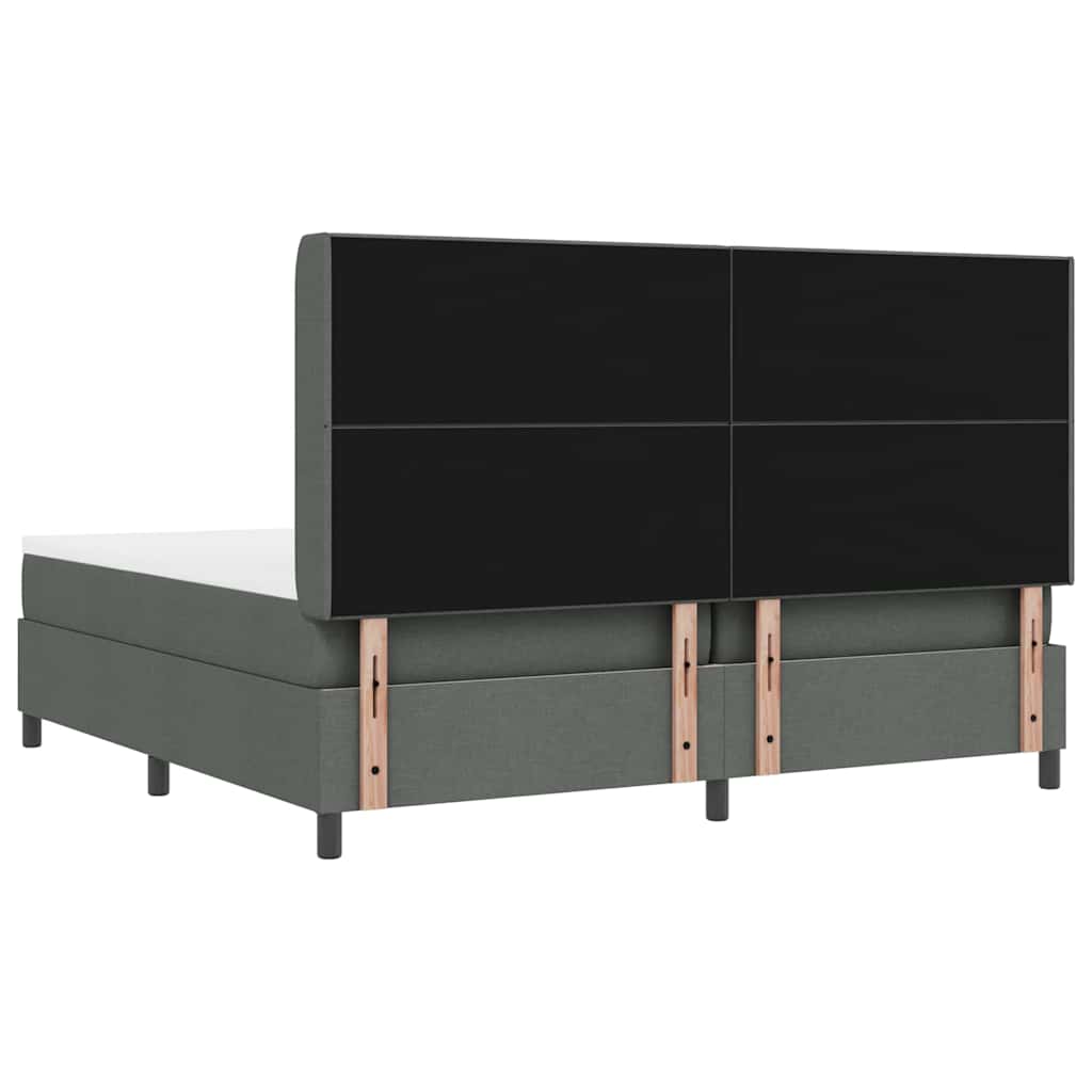 vidaXL Łóżko z sprężyną LED Ciemnoszary 200 x 200 cm tkanina