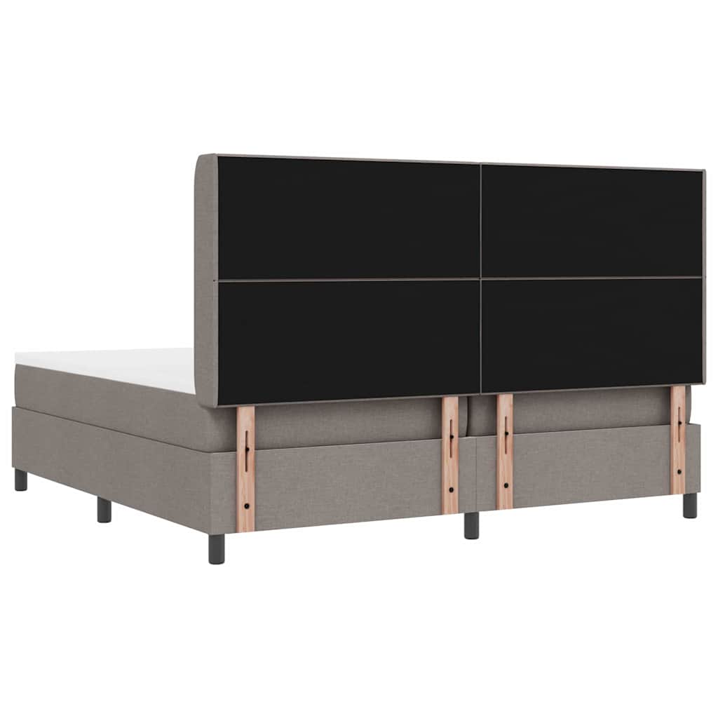 vidaXL Łóżko z sprężyną LED Ciemnoszary 200 x 200 cm tkanina
