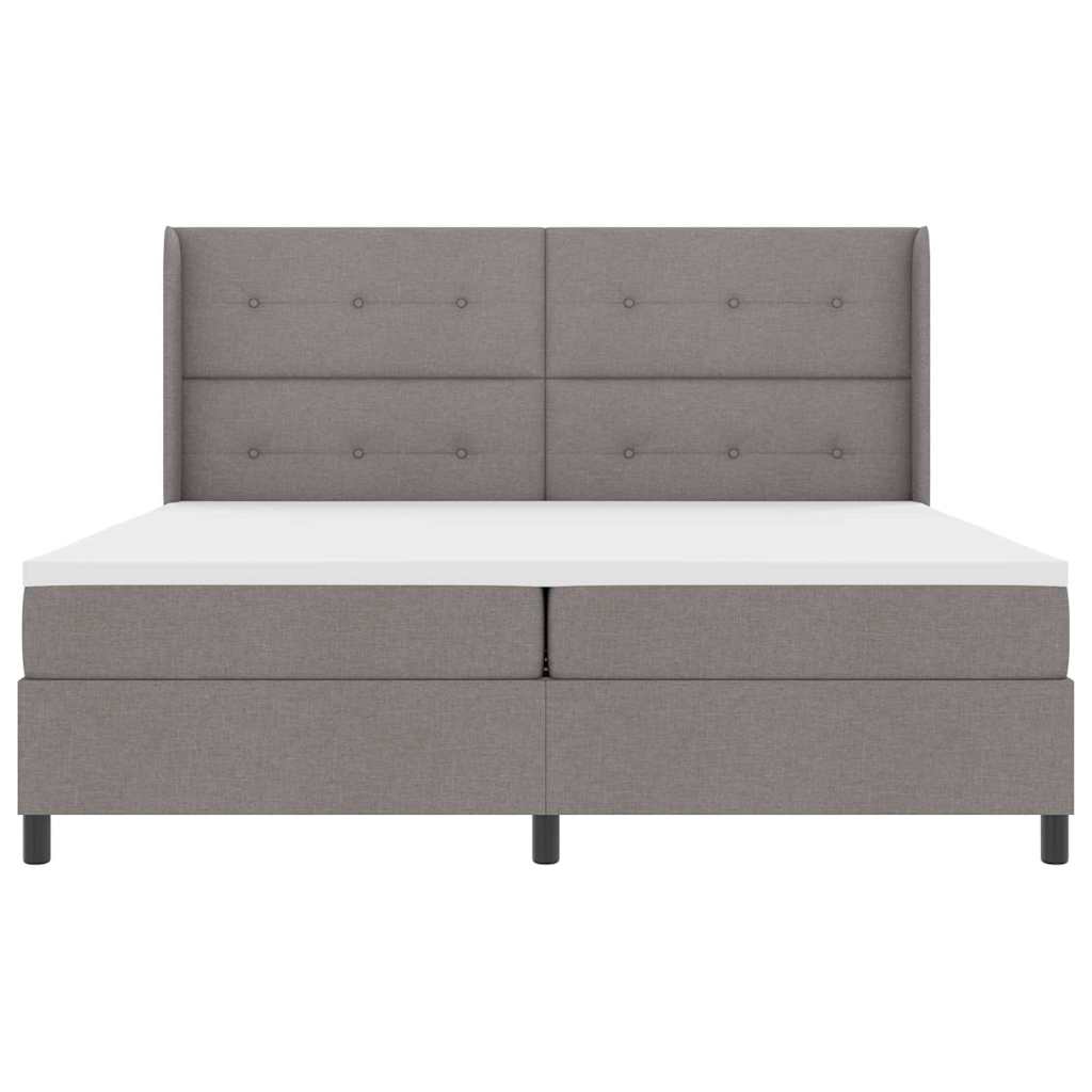 vidaXL Łóżko z sprężyną LED Ciemnoszary 200 x 200 cm tkanina