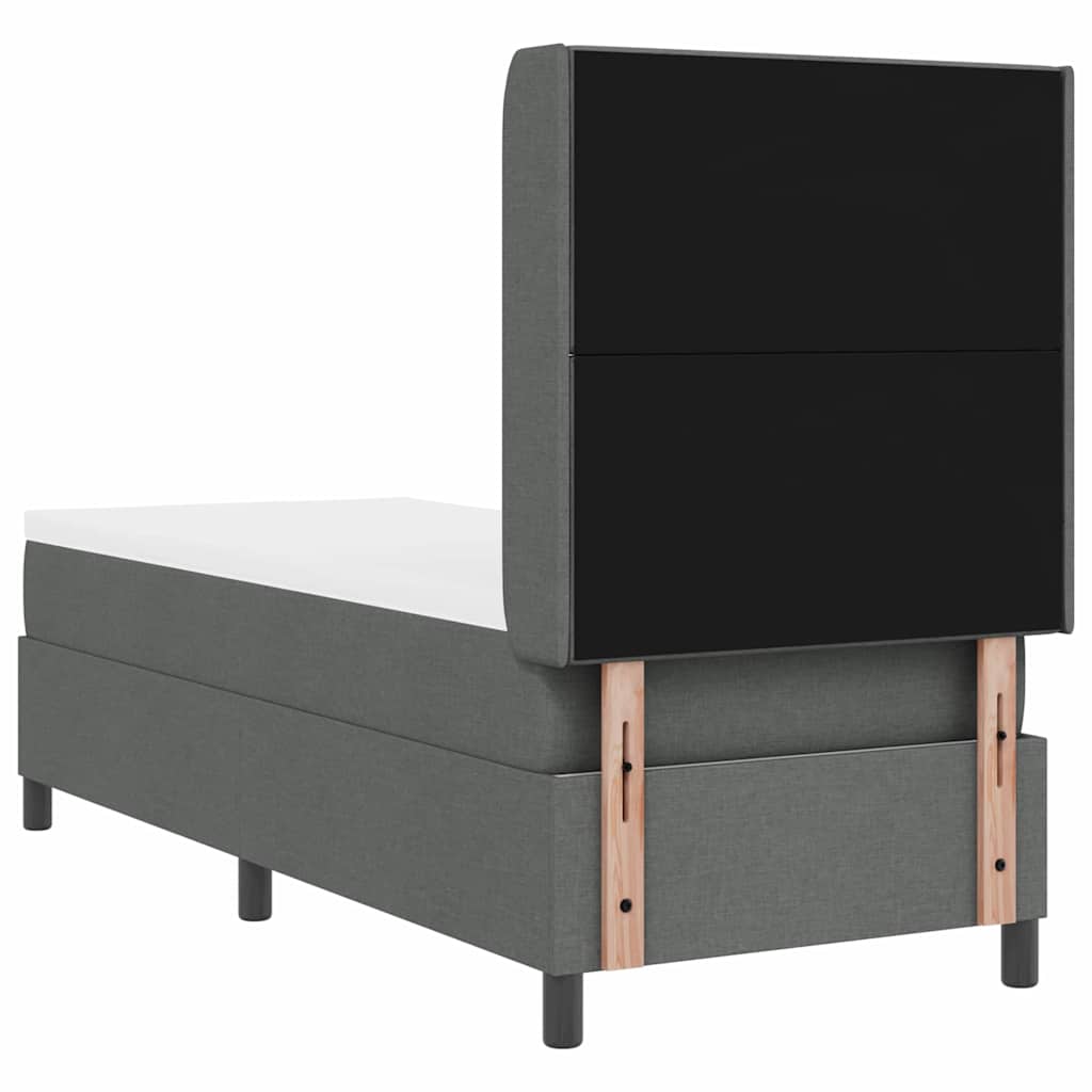 vidaXL Łóżko z sprężyną LED Ciemnoszary 80 x 200 cm tkanina