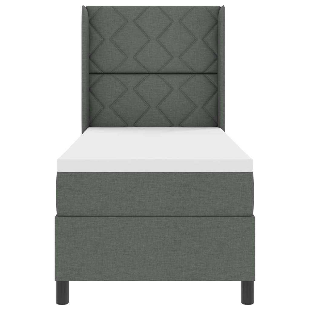 vidaXL Łóżko z sprężyną LED Ciemnoszary 80 x 200 cm tkanina