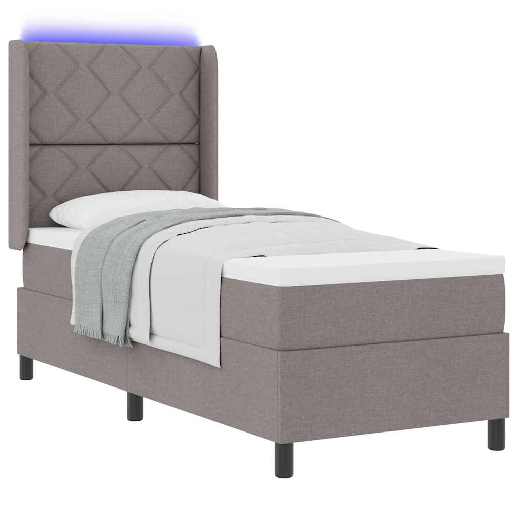 vidaXL Łóżko z sprężyną LED Ciemnoszary 80 x 200 cm tkanina