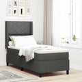 vidaXL Łóżko z sprężyną LED Ciemnoszary 90 x 190 cm tkanina