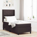 vidaXL Łóżko z sprężyną LED Ciemny brąz 90 x 190 cm tkanina