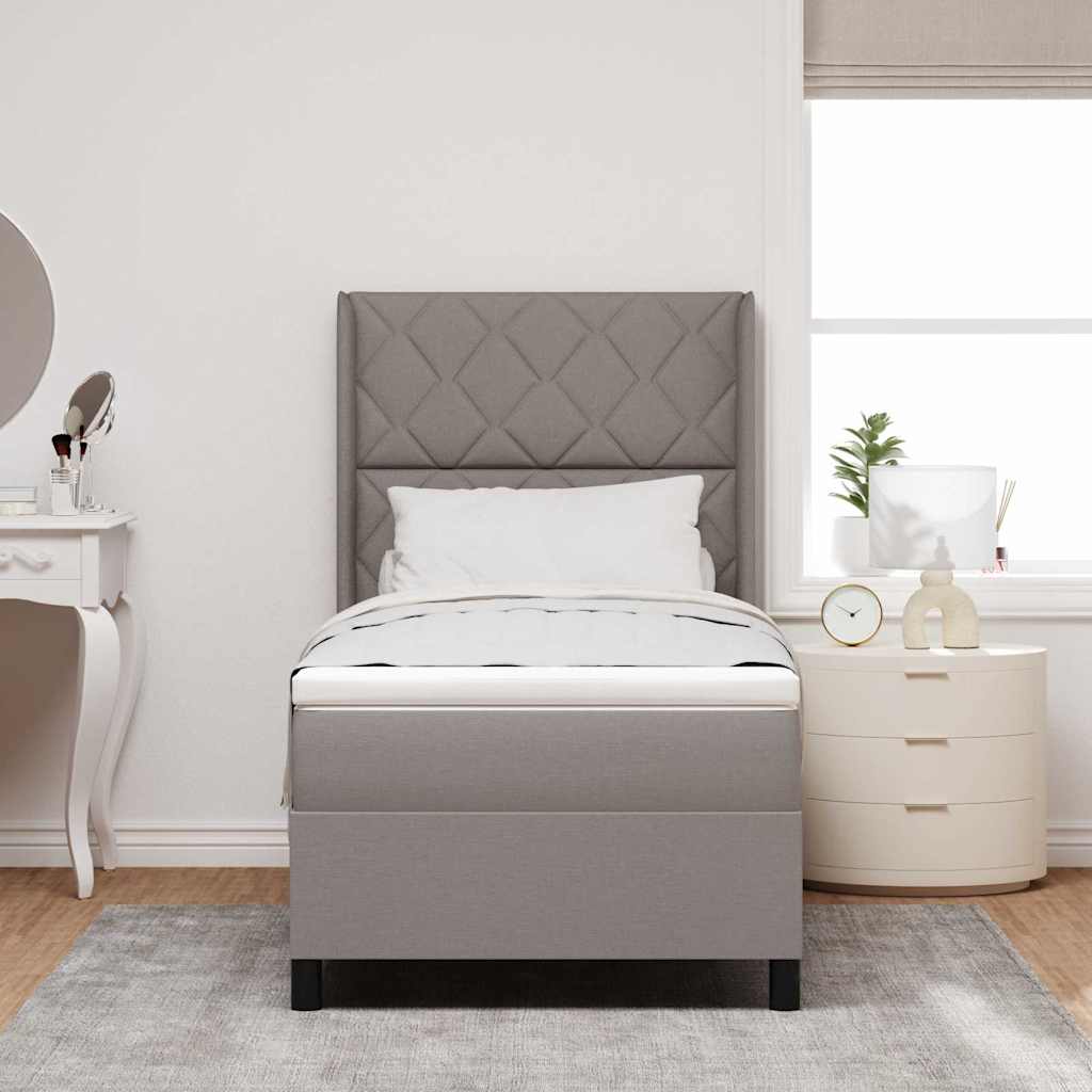 vidaXL Łóżko z sprężyną LED Ciemnoszary 90 x 200 cm tkanina