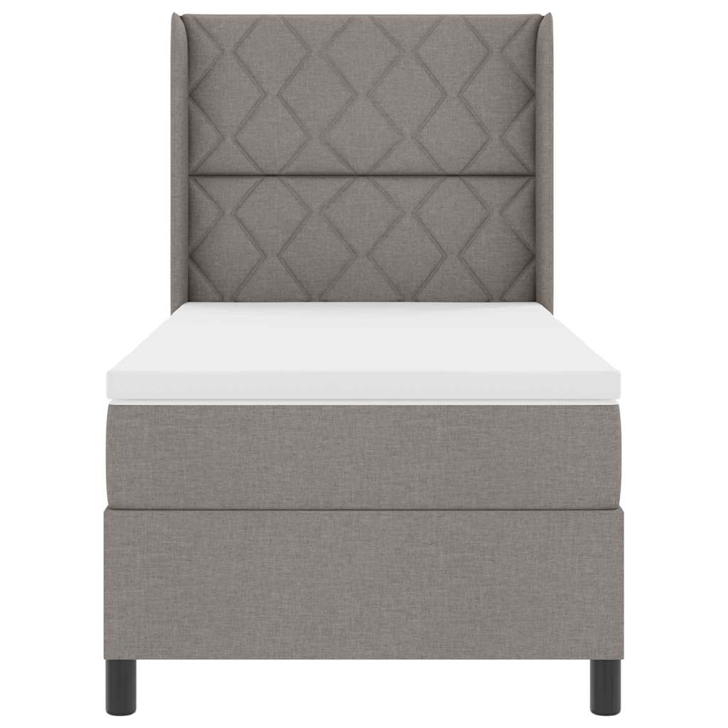 vidaXL Łóżko z sprężyną LED Ciemnoszary 90 x 200 cm tkanina