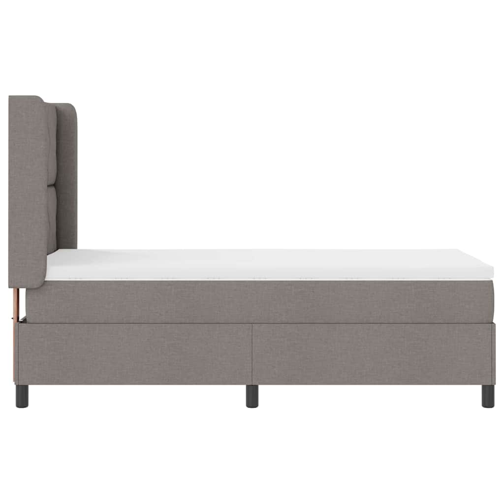 vidaXL Łóżko z sprężyną LED Ciemnoszary 90 x 200 cm tkanina