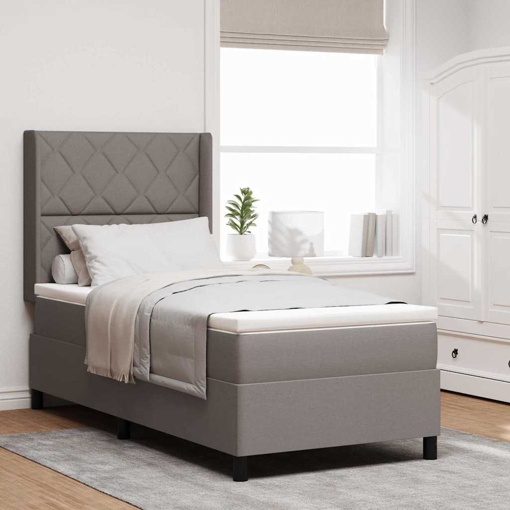 vidaXL Łóżko z sprężyną LED Ciemnoszary 100 x 200 cm tkanina