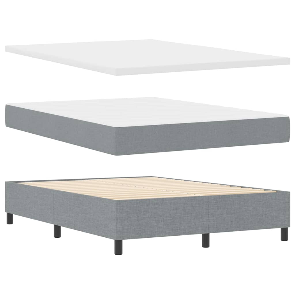 vidaXL Łóżko z sprężyną LED Jasnoszary 140 x 190 cm tkanina