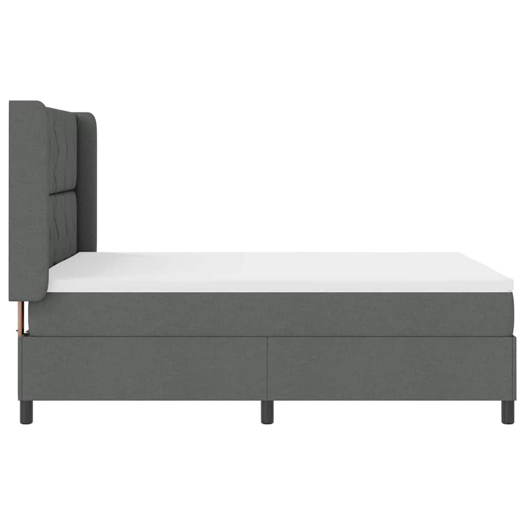 vidaXL Łóżko z sprężyną LED Ciemnoszary 140 x 190 cm tkanina