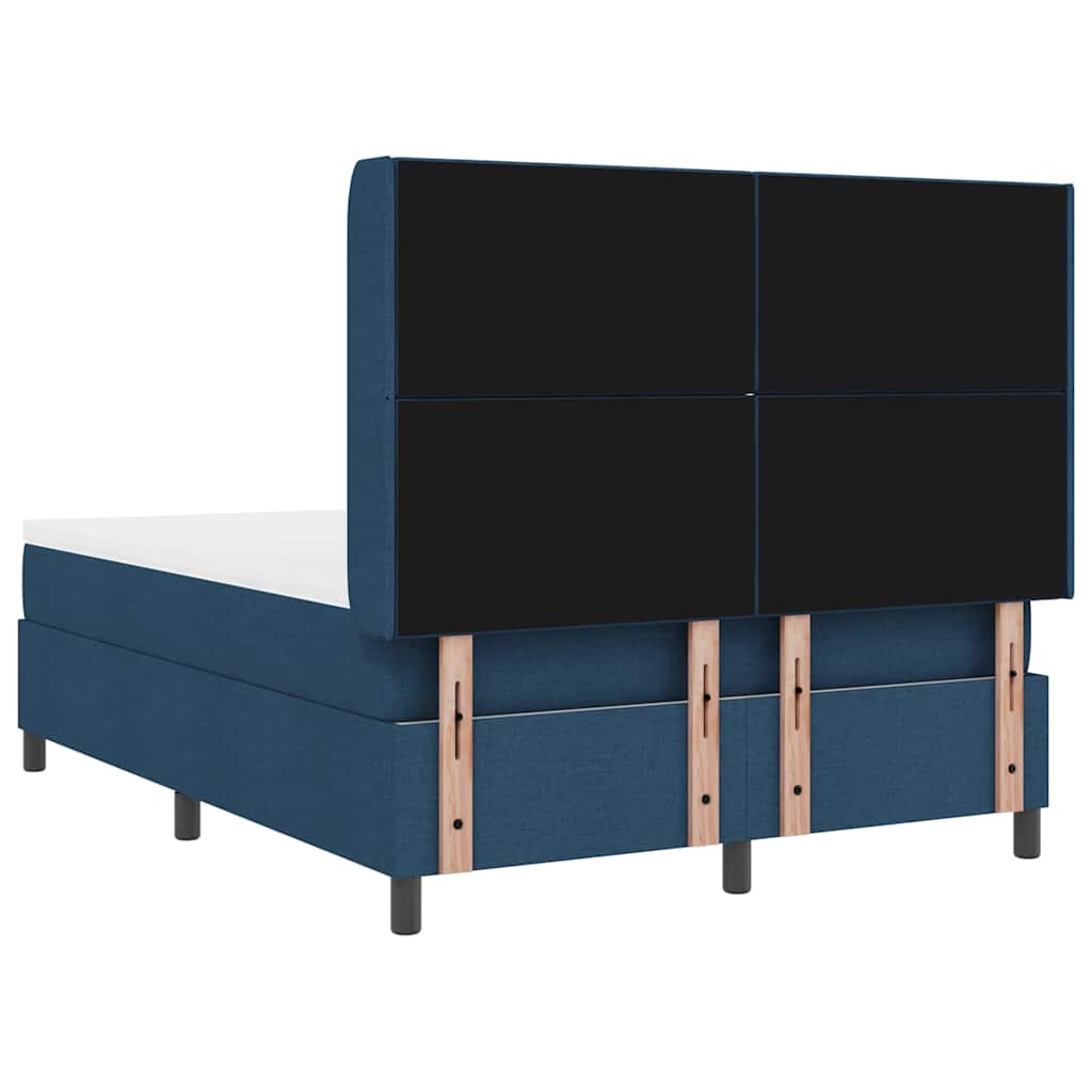 vidaXL Łóżko z sprężyną LED Niebieski 140 x 200 cm tkanina