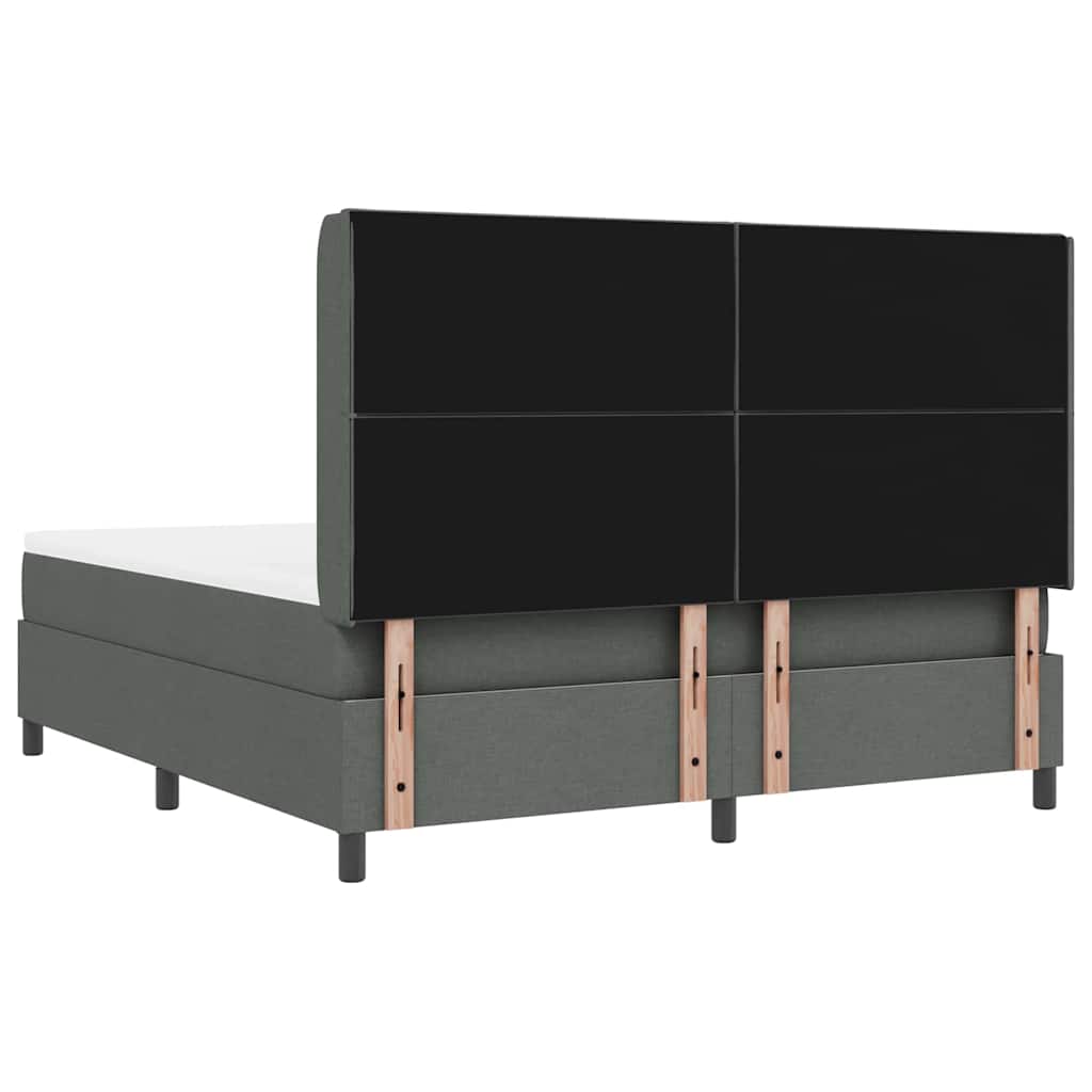 vidaXL Łóżko z sprężyną LED Ciemnoszary 180 x 200 cm tkanina