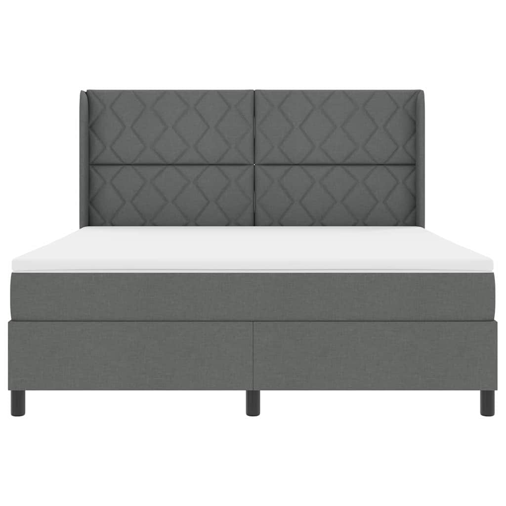 vidaXL Łóżko z sprężyną LED Ciemnoszary 180 x 200 cm tkanina