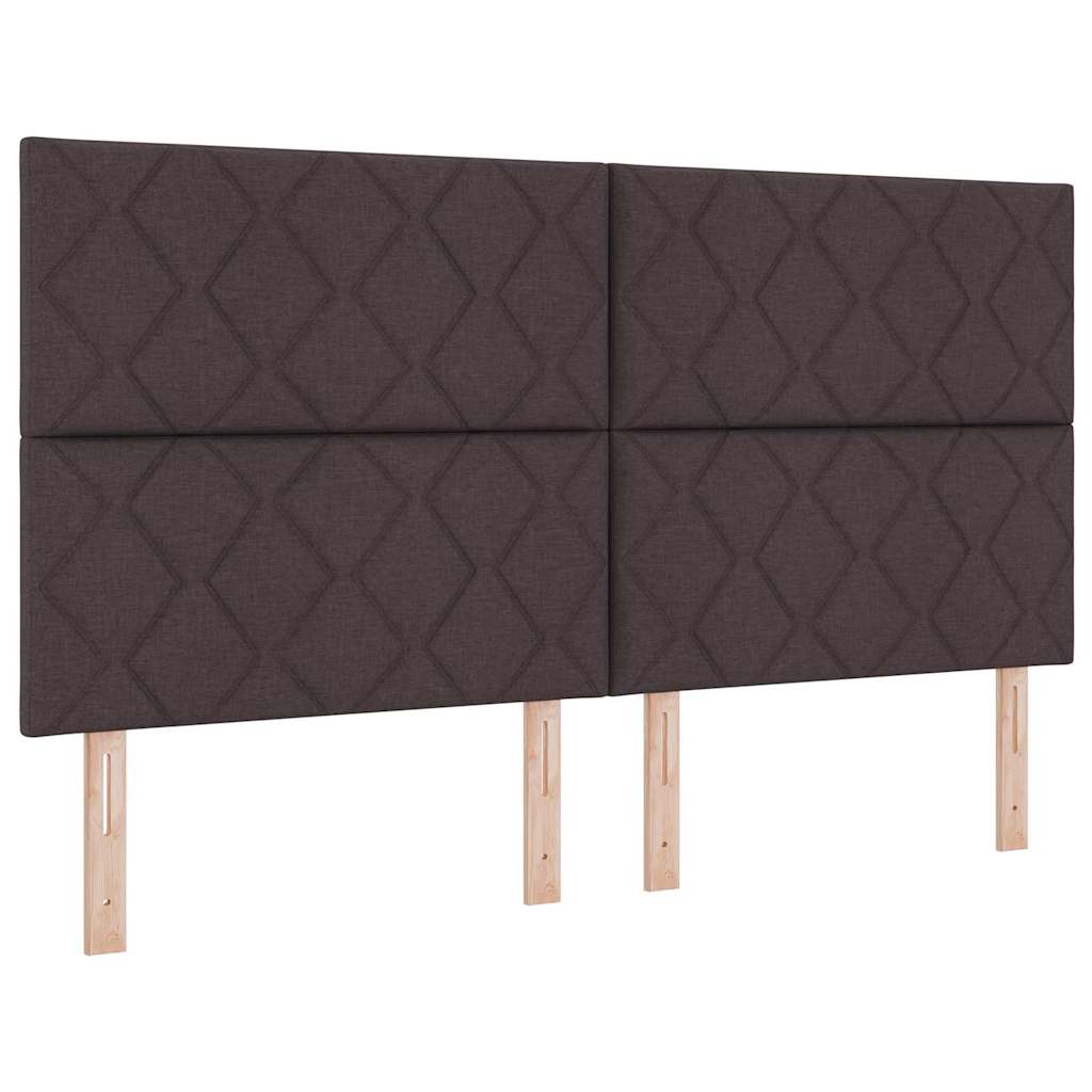vidaXL Łóżko z sprężyną LED Ciemny brąz 180 x 200 cm tkanina