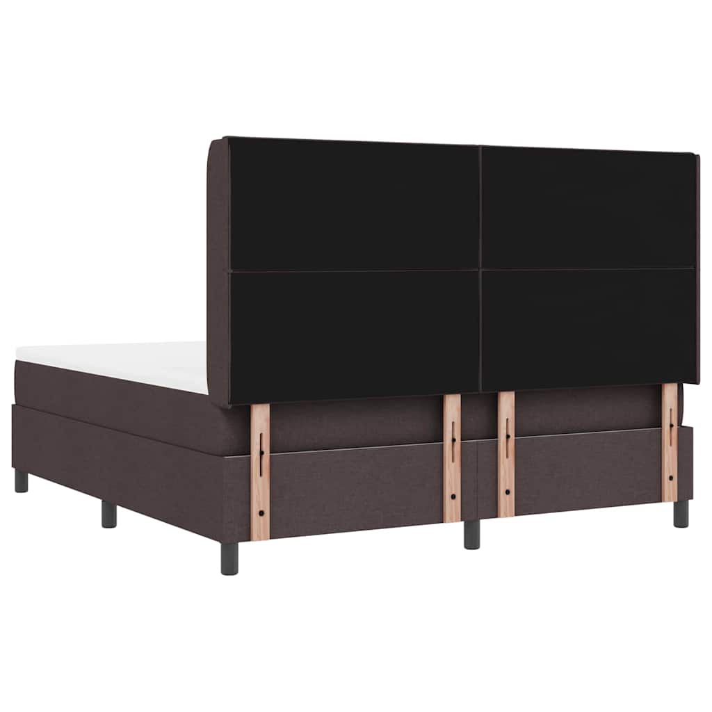 vidaXL Łóżko z sprężyną LED Ciemny brąz 180 x 200 cm tkanina