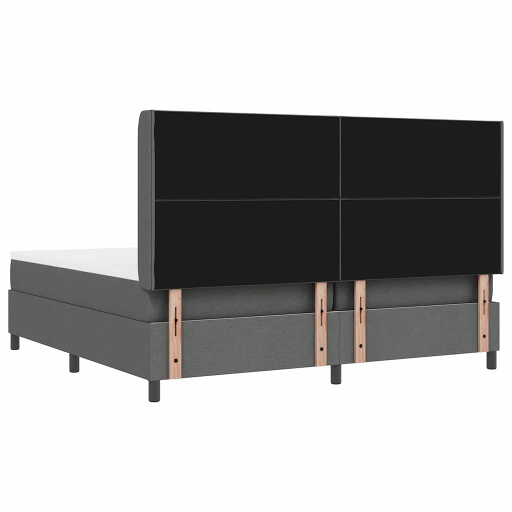 vidaXL Łóżko z sprężyną LED Ciemnoszary 200 x 200 cm tkanina