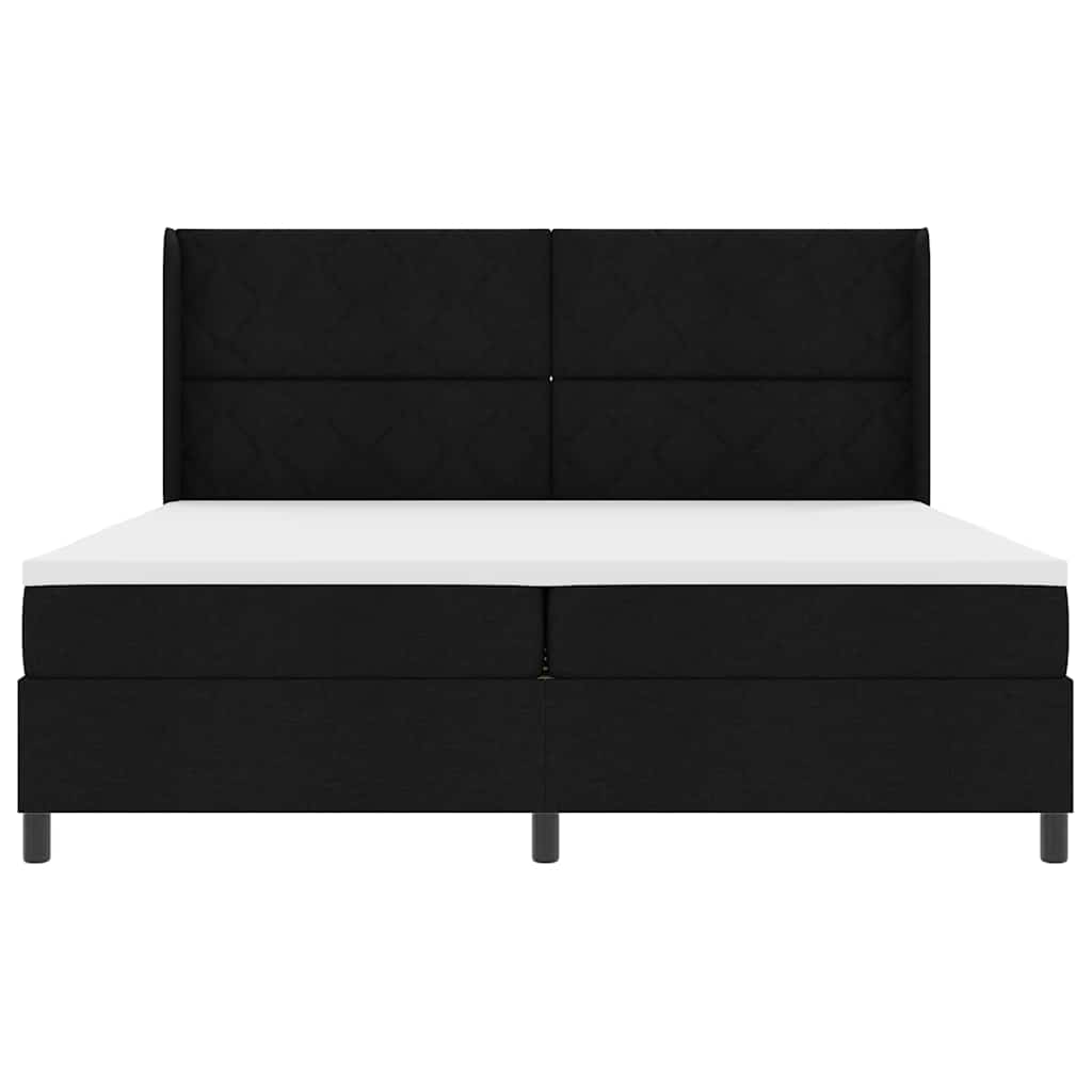 vidaXL Łóżko z sprężyną LED z materacem Czarny 200 x 200 cm tkanina