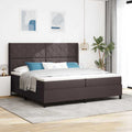 vidaXL Łóżko z sprężyną LED Ciemny brąz 200 x 200 cm tkanina