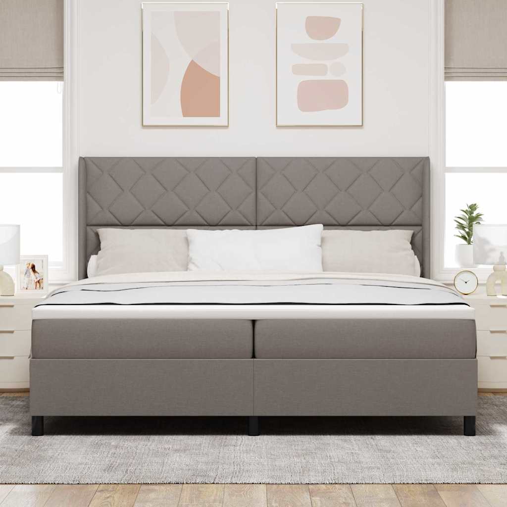 vidaXL Łóżko z sprężyną LED Ciemnoszary 200 x 200 cm tkanina