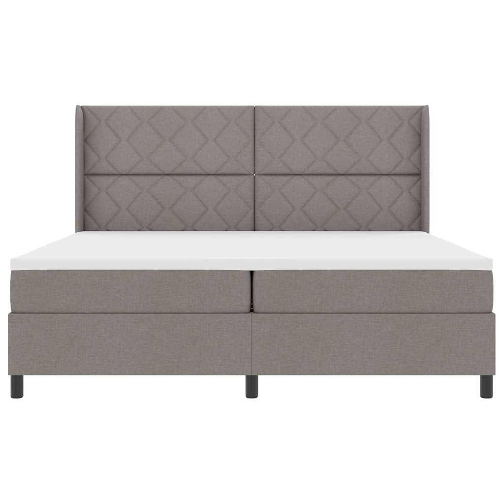 vidaXL Łóżko z sprężyną LED Ciemnoszary 200 x 200 cm tkanina