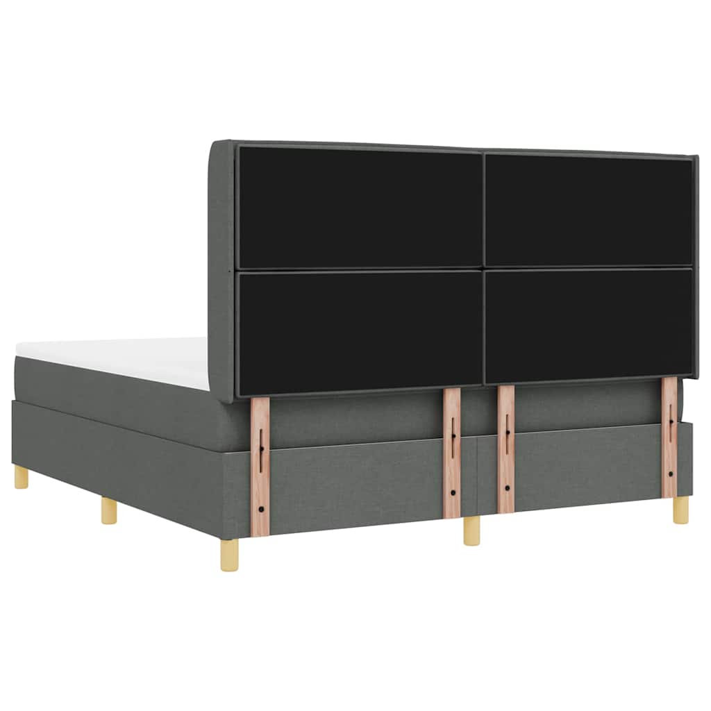vidaXL Łóżko sprężynowe z paskami LED Szary 180 x 200 cm tkanina