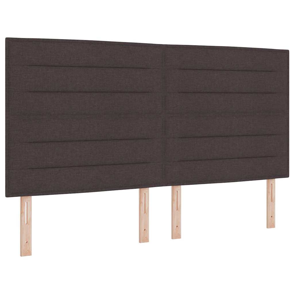 vidaXL Łóżko sprężynowe z paskami LED Brązowy 180 x 200 cm tkanina