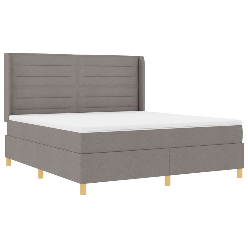 vidaXL Łóżko sprężynowe z paskami LED Ciemnoszary 180 x 200 cm tkanina
