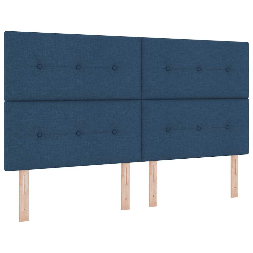 vidaXL Łóżko sprężynowe z paskami LED Niebieski 180 x 200 cm tkanina