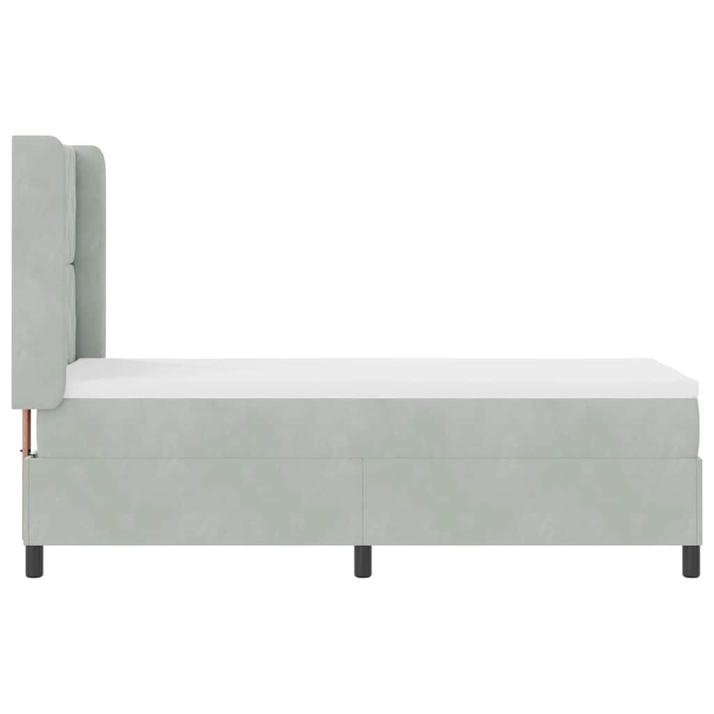 vidaXL Łóżko sprężynowe z materacem Jasnoszary 80 x 200 cm Aksamit