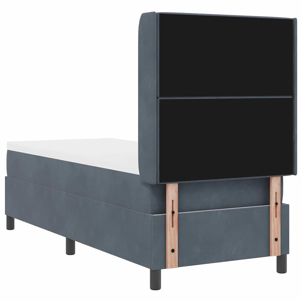 vidaXL Łóżko sprężynowe z materacem Ciemnoszary 80 x 200 cm Aksamit
