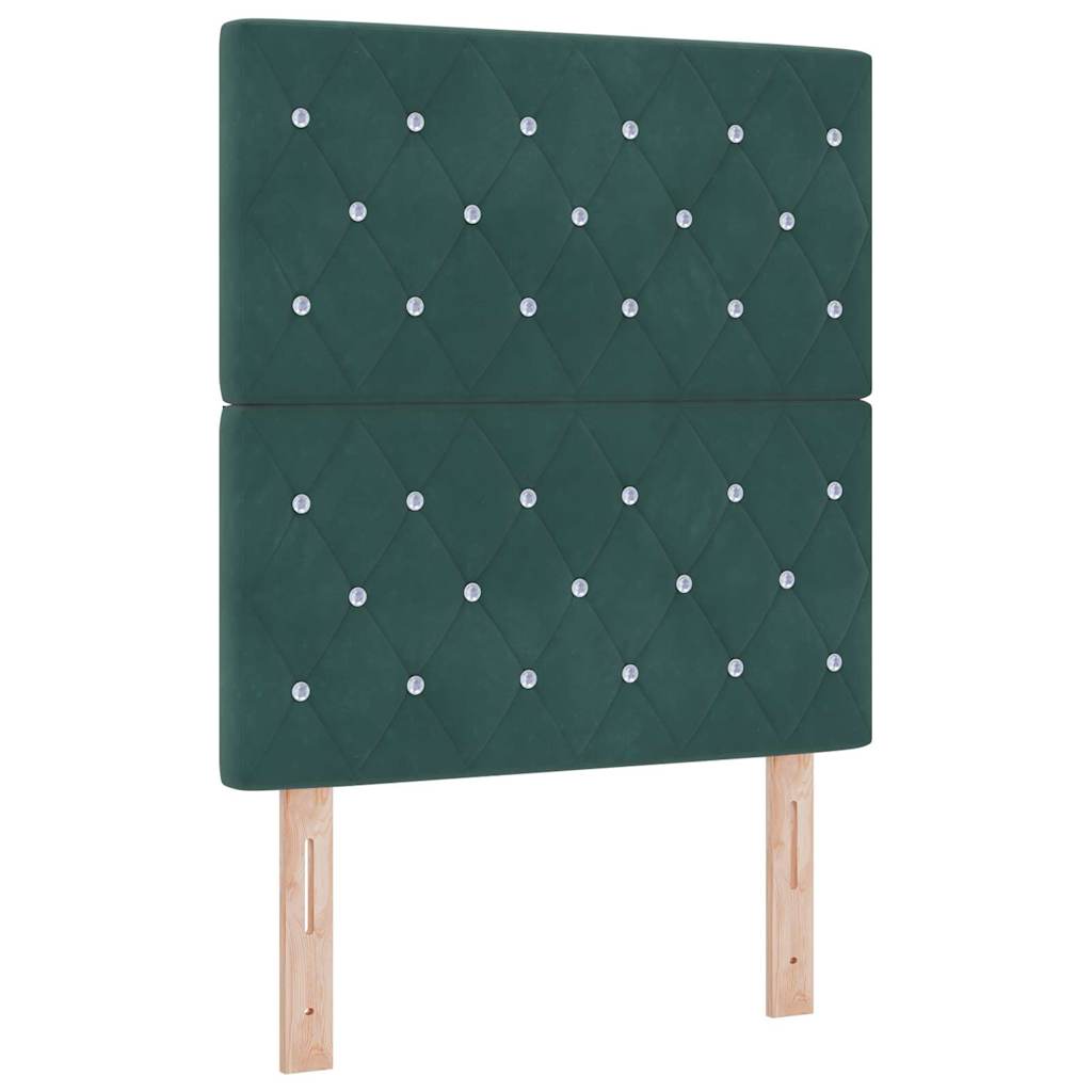 vidaXL Łóżko sprężynowe z materacem Ciemna zieleń 80 x 200 cm Aksamit