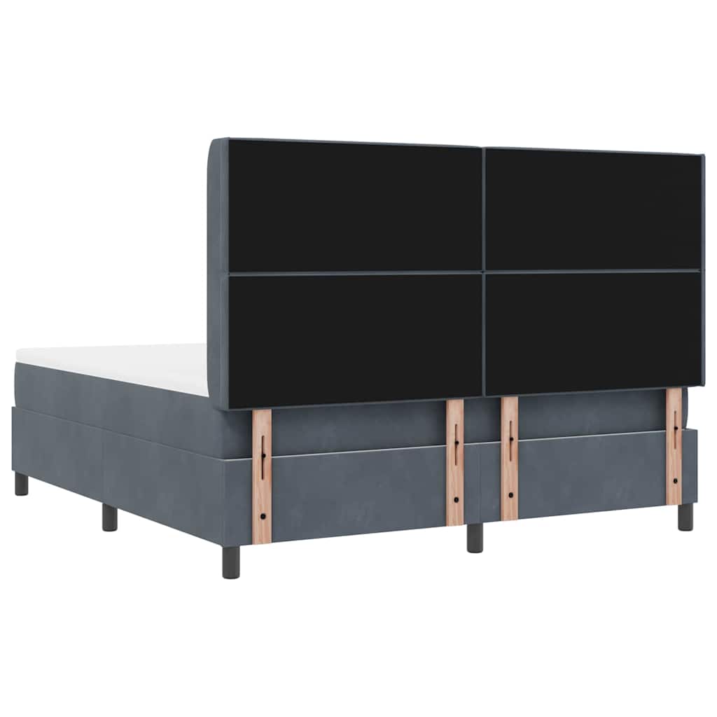 vidaXL Łóżko sprężynowe z materacem Ciemnoszary 180 x 200 cm Aksamit