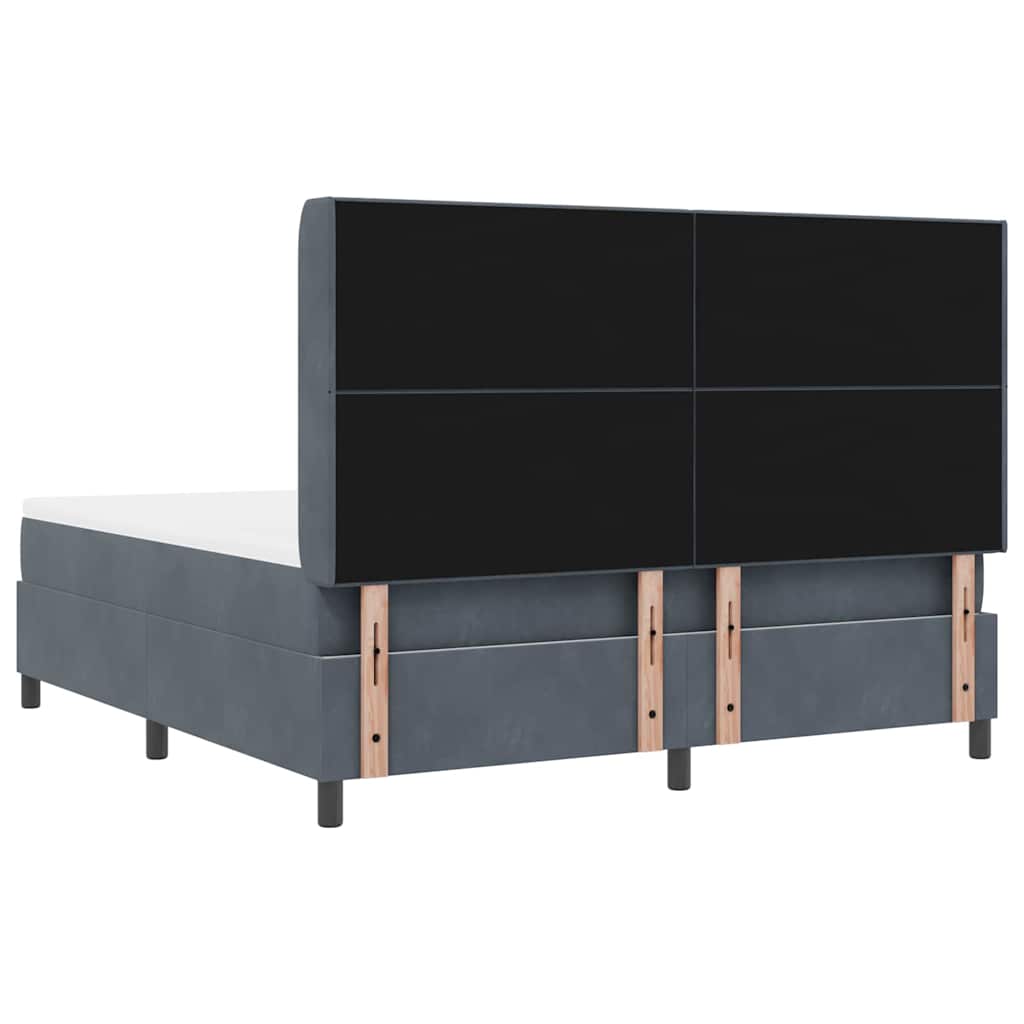 vidaXL Łóżko sprężynowe z materacem Ciemnoszary 180 x 200 cm Aksamit