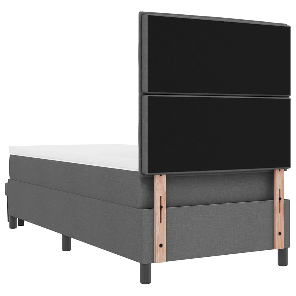 vidaXL Łóżko sprężynowe z poduszką Ciemnoszary 80 x 200 cm tkanina