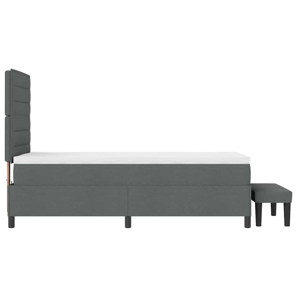 vidaXL Łóżko sprężynowe z poduszką Ciemnoszary 80 x 200 cm tkanina
