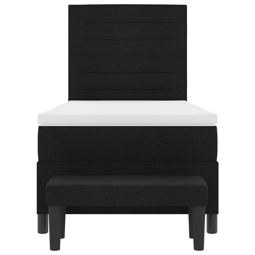 vidaXL Łóżko sprężynowe z poduszką Czarny 80 x 200 cm tkanina