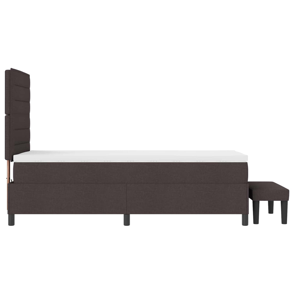 vidaXL Łóżko sprężynowe Z zagłówkiem Ciemny brąz 80 x 200 cm tkanina