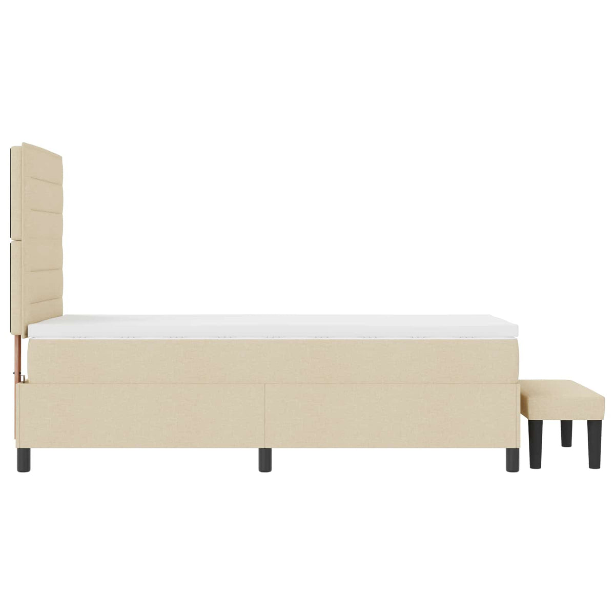 vidaXL Łóżko sprężynowe Z zagłówkiem Kremowy 80 x 200 cm tkanina