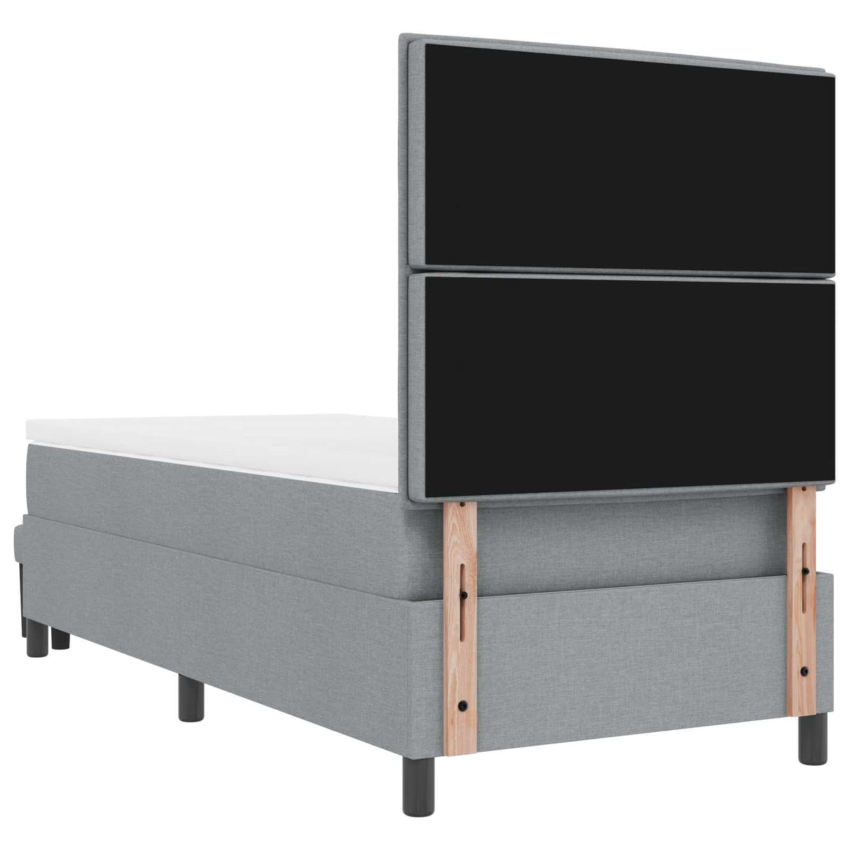 vidaXL Łóżko sprężynowe Z zagłówkiem Jasnoszary 90 x 190 cm tkanina